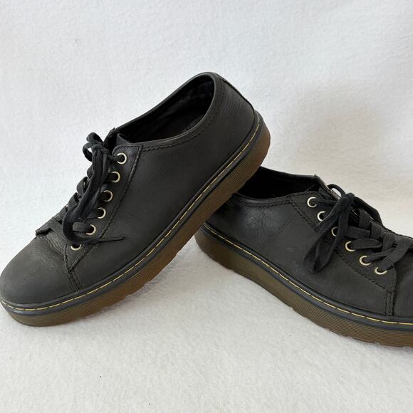 Dr. Martens Shoes Mens 9 Womens 10 Black Matte Leather Farrell Low Top Sneakers main image 4